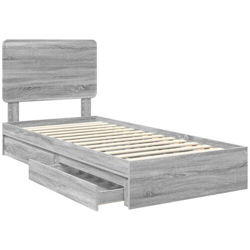  Okvir za krevet s ladicama Siva Sonoma 100 x 200 cm Slike