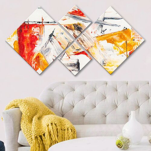 Wallity slika 4MDF1843716, 60x115 cm, 4 dela Cene