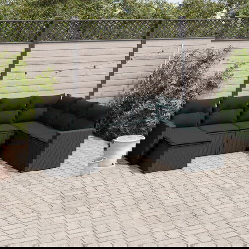 vidaXL 7-dijelni set vrtnih sofa od poliratana s jastucima crni Cijene