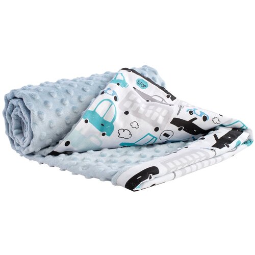 Medi Partners Blanket 75x100 cotton + minky &amp;ndash; Cars + blue minky Slike