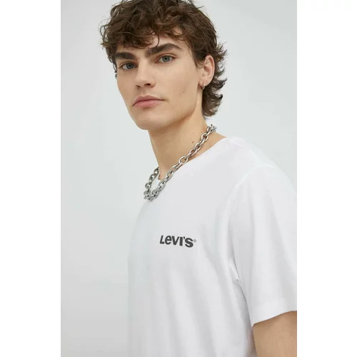 Levi's Bombažna kratka majica bela barva