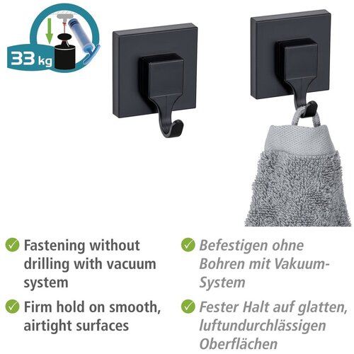 Wenko Crne plastične samoljepljive kuke u setu 2 kom Quadro &amp;ndash; Slike