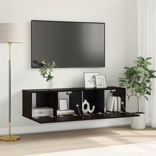  Set TV komoda 2 pcs Crna 60 x 30 x 30 cm Konstruirano drvo Cijene
