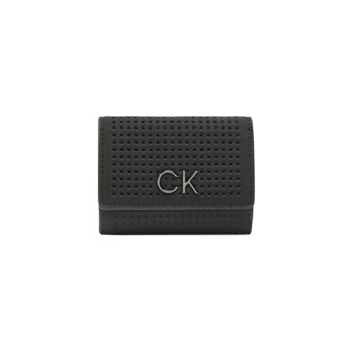 Calvin Klein Majhna ženska denarnica Re-Lock Trifold Xxs Perf K60K610662 Črna