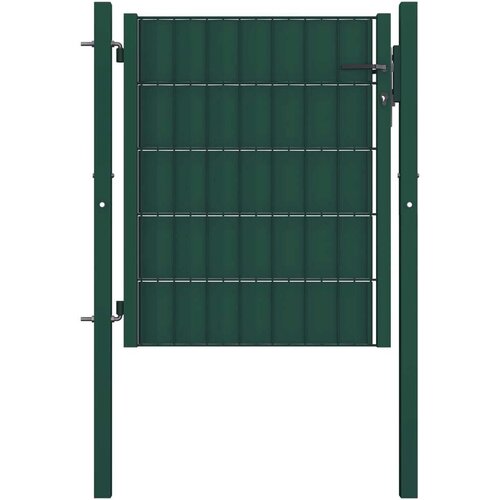 vidaXL Vrata za ograjo PVC in jeklo 100x101 cm zelena Cene
