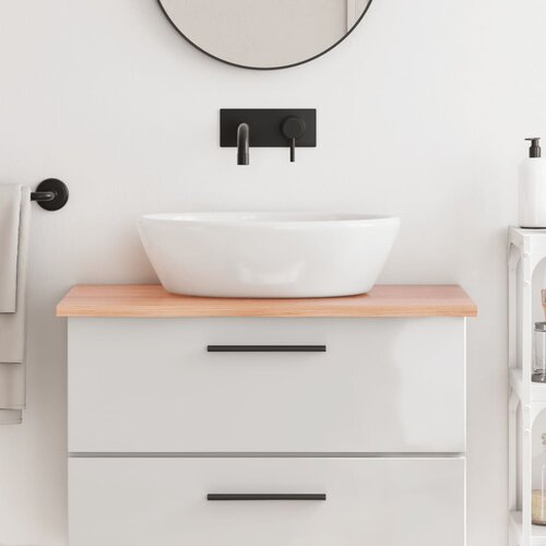 vidaXL kopalniški pult svetlo rjav 80x50x2 cm obdelan trden les Cene