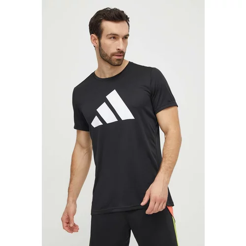 Adidas Kratka majica za tek Run It črna barva