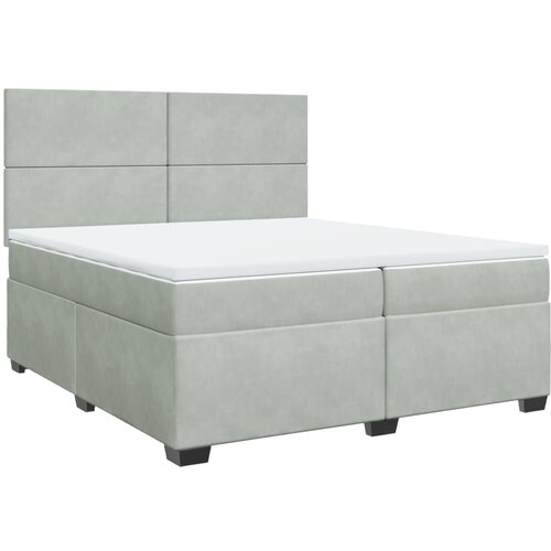 Maison Chic Box spring postelja - Vzmetna postelja z vzmetnico svetlo siva 200x200 cm žamet SL10504, (21903600) Cene