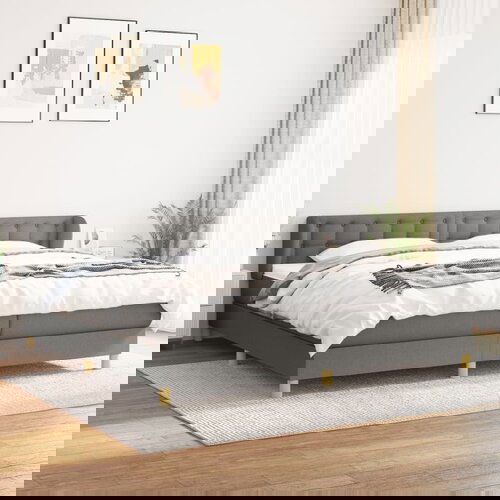 The Living Store Box spring postelja z vzmetnico temno siva 200x200 cm blago - Box Spring Postelja, (21515246) Slike
