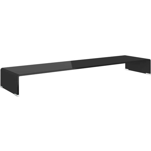 VidaXL Stalak za TV /Monitor Staklo Crna boja 120x30x13 cm Slike