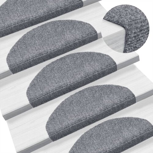  Prostirke za stepenice, samoljepljive, 10 kom, 65x21x4 cm, svijetlo sive, poluokrugle, velike Cene