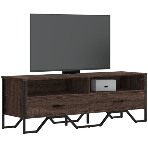 TV ormarić smeđa boja hrasta 122 x 34 x 41 cm konstruirano drvo Cijene