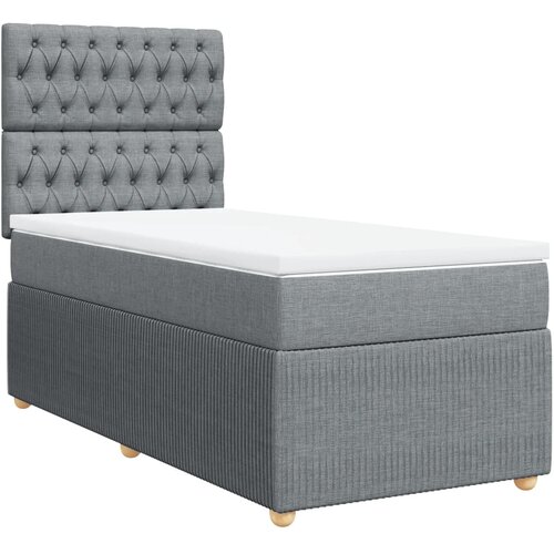 Maison Chic Box spring postelja - Vzmetna postelja z vzmetnico svetlo siva 80x200 cm blago SL23934, (21890786) Cene