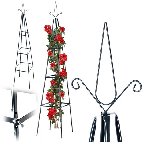 KADAX Vrtna pergola za teraso Kovinska opora za vzpenjavke, rastline, vrtnice, rože 202 cm, (5000360388) Slike