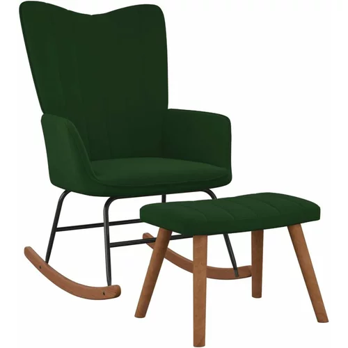  Gugalni stol s stolčkom temno zelen žamet, (20939324)