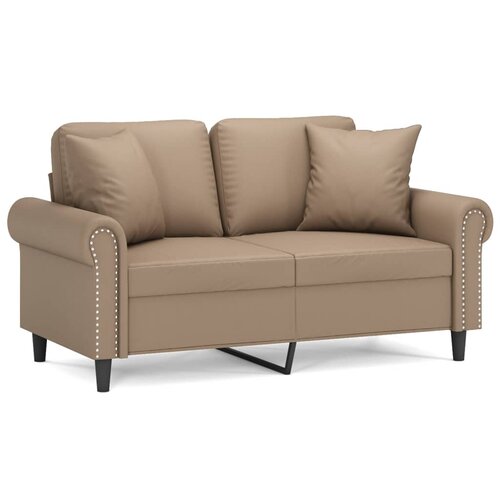 vidaXL Dvosjed s ukrasnim jastucima boja cappuccina 120cm umjetna koža Cijene