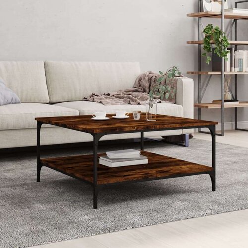  Stolić za kavu boja hrasta 80 x 80 x 40 cm konstruirano drvo Slike