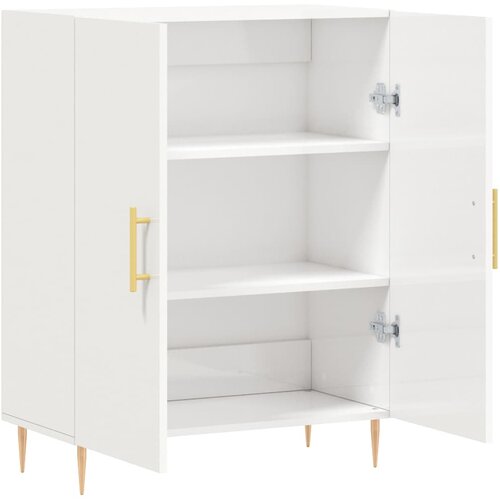  Komoda sjajna bijela 69,5x34x90 cm od konstruiranog drva Slike