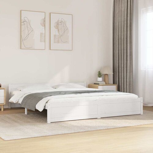  Okvir za krevet od masivnog drva bijeli 180 x 200 cm veliki Cijene