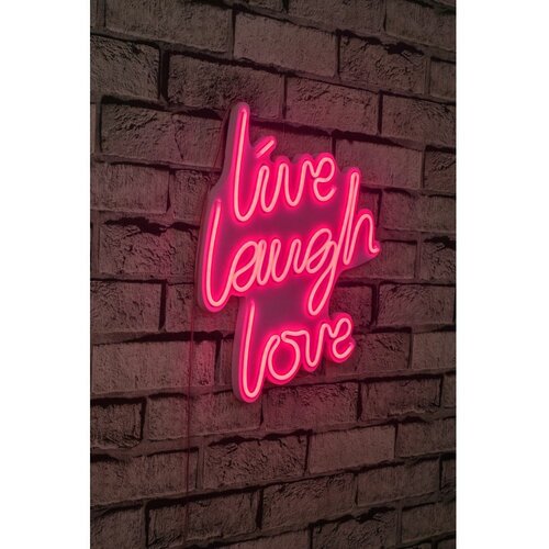 Wallity Live Laugh Love - Pink Pink Decorative Plastic Led Lighting Cene
