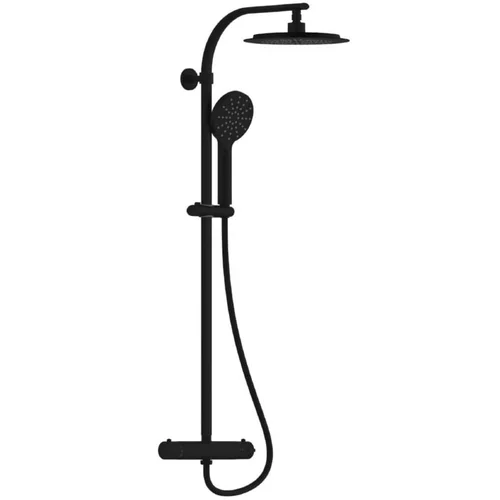 CAMARGUE pršni set z nadglavno prho new york (s termostatsko armaturo, črne barve)
