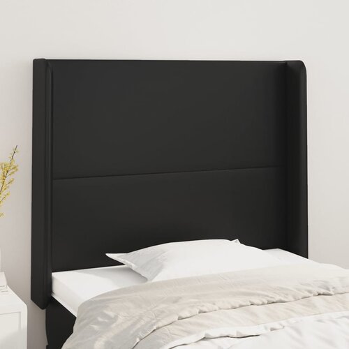  Uzglavlje s ušima crno 93x16x118/128 cm od umjetne kože Cene