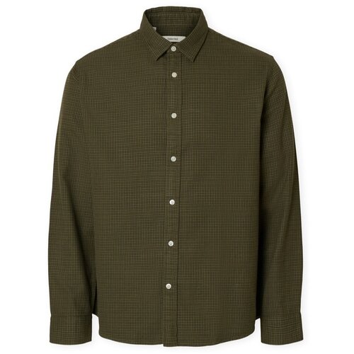 Selected Srajce z dolgimi rokavi Noos Regnoah Shirt - Forest Green Zelena Cene