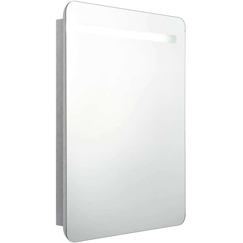 VidaXL led kopalni&amp;scaron;ka omarica z ogledalom betonsko siva 60x11x80 cm Slike