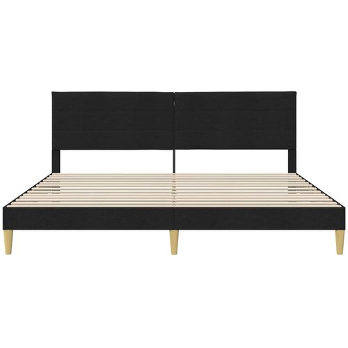  Krevetna konstrukcija s uzglavljem Crna 200 x 200 cm Tkanina Slike
