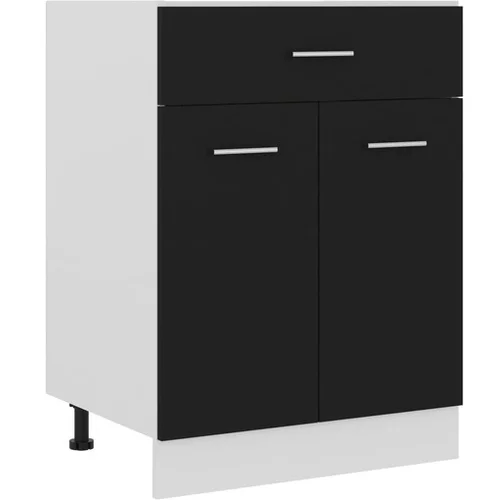  Spodnja omarica s predalom črna 60x46x81,5 cm iverna plošča