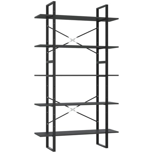 Maison Chic Knjižna omara - Knjižni regal 5-nadstropna siva 100x30x175 cm inženirski les, (21724678) Slike