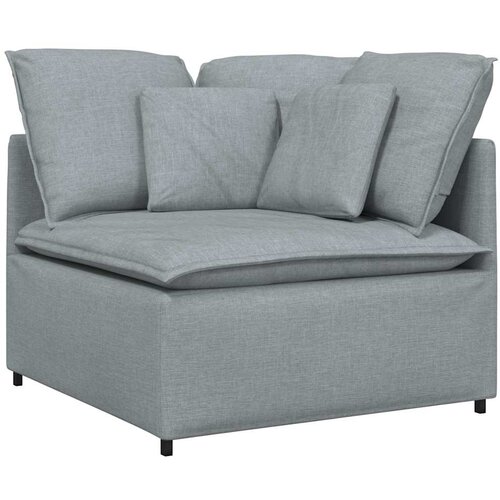  Modularna sofa s podnožjem i jastucima, tkanina, svijetlo siva Slike