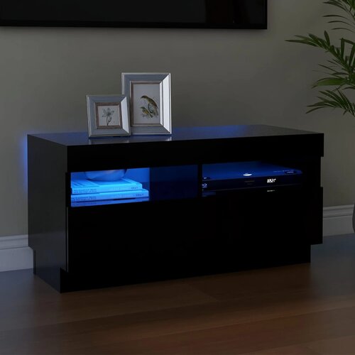 Furnova TV omarica z LED lučkami črna 80x35x40 cm, (21924790) Cene