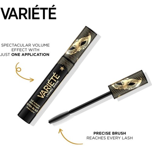 Eveline Cosmetics Veri&amp;eacute;t&amp;eacute; Lashes Show maskara za povećanje volumena nijansa Black 10 ml Slike