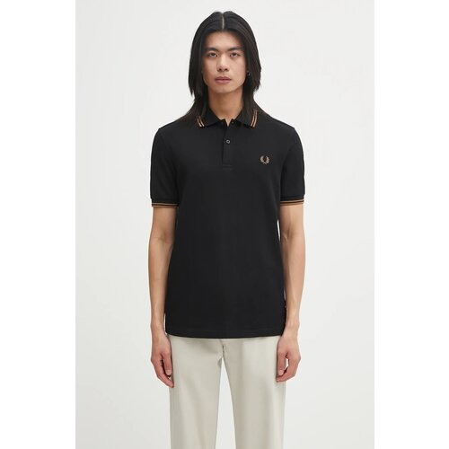 Fred Perry Pamučna polo majica boja: crna, bez uzorka, M3600 Slike