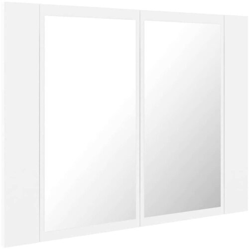 VidaXL LED kopalni&amp;scaron;ka omarica z ogledalom bela 60x12x45 cm Slike