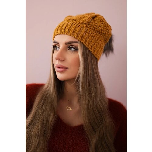 Kesi Cap with fleece Sandra K210 mustard Cene