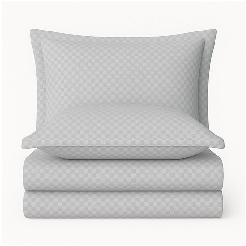 Mila Home Luxury Siva posteljina za krevet za jednu osobu od renforce pamuka 140x200 cm Checkered &amp;ndash; Slike
