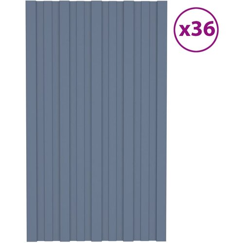 vidaXL Krovni paneli 36 kom od pocinčanog čelika sivi 80 x 45 cm Cijene