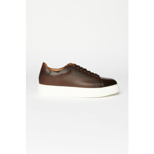 Altinyildiz classics Men's Brown 100% Leather Sneaker Shoes Slike