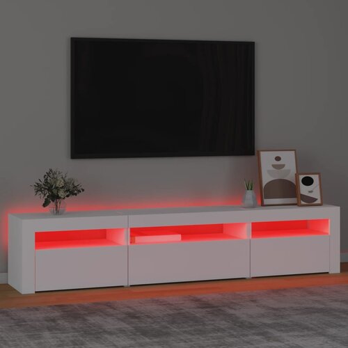  ormarić s LED svjetlima bijeli 195x35x40 cm Slike
