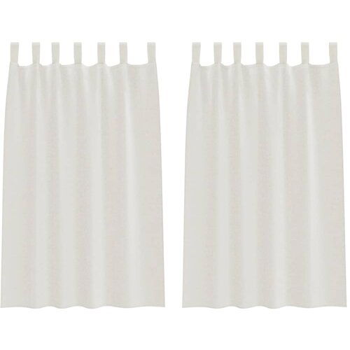 Voile zavjesa sa zavjesama 2 pcs Krema 175 x 140 cm Poliester Slike