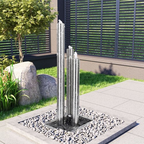 vidaXL vrtna fontana srebrna 48 x 34 x 123 cm od nehrđajućeg čelika Cene