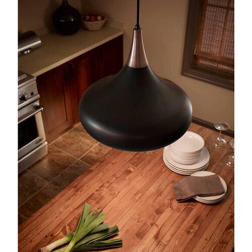 Elstead Lighting Feiss FE-BESO-P-M-DBZ - Luster na sajli BESO 1x E27/60W/230V, prečnik 25,4 cm, u crnoj/bakrenoj boji Slike