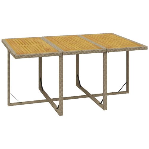  7-dijelni vrtni blagovaonski set od poliratana s jastucima bež 163 cm table length Slike