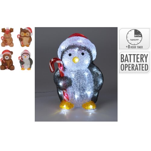  LED spoljna božićna dekoracija 32xLED/3xAA 24 cm IP44 pingvin Slike