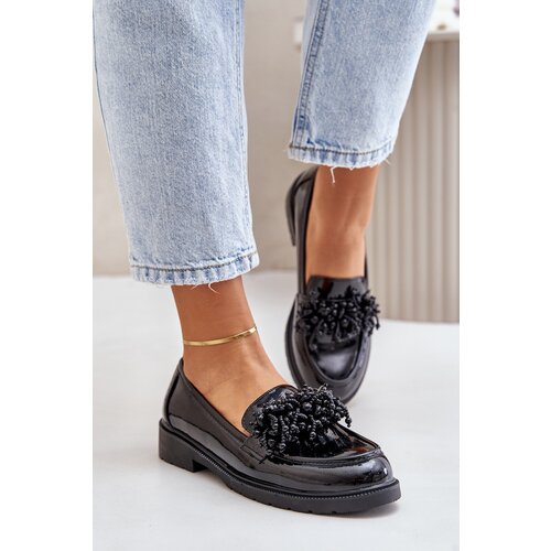 Kesi Women&amp;#039;s patent leather moccasins S.Barski black Slike