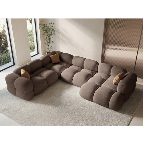 Cosmopolitan Design Rjava kotna sedežna garnitura (levi kot/v obliki črke &amp;quot;U&amp;quot;) Loretto &amp;ndash; Slike