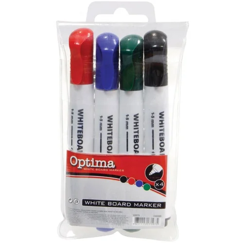 Optima Marker za belo tablo, 4 kosi