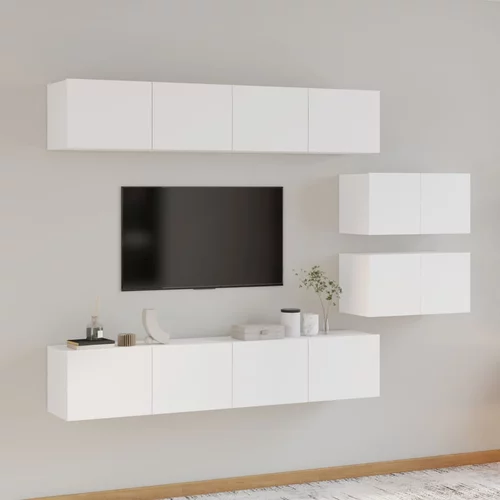 6-dijelni set TV ormarića bijeli od konstruiranog drva